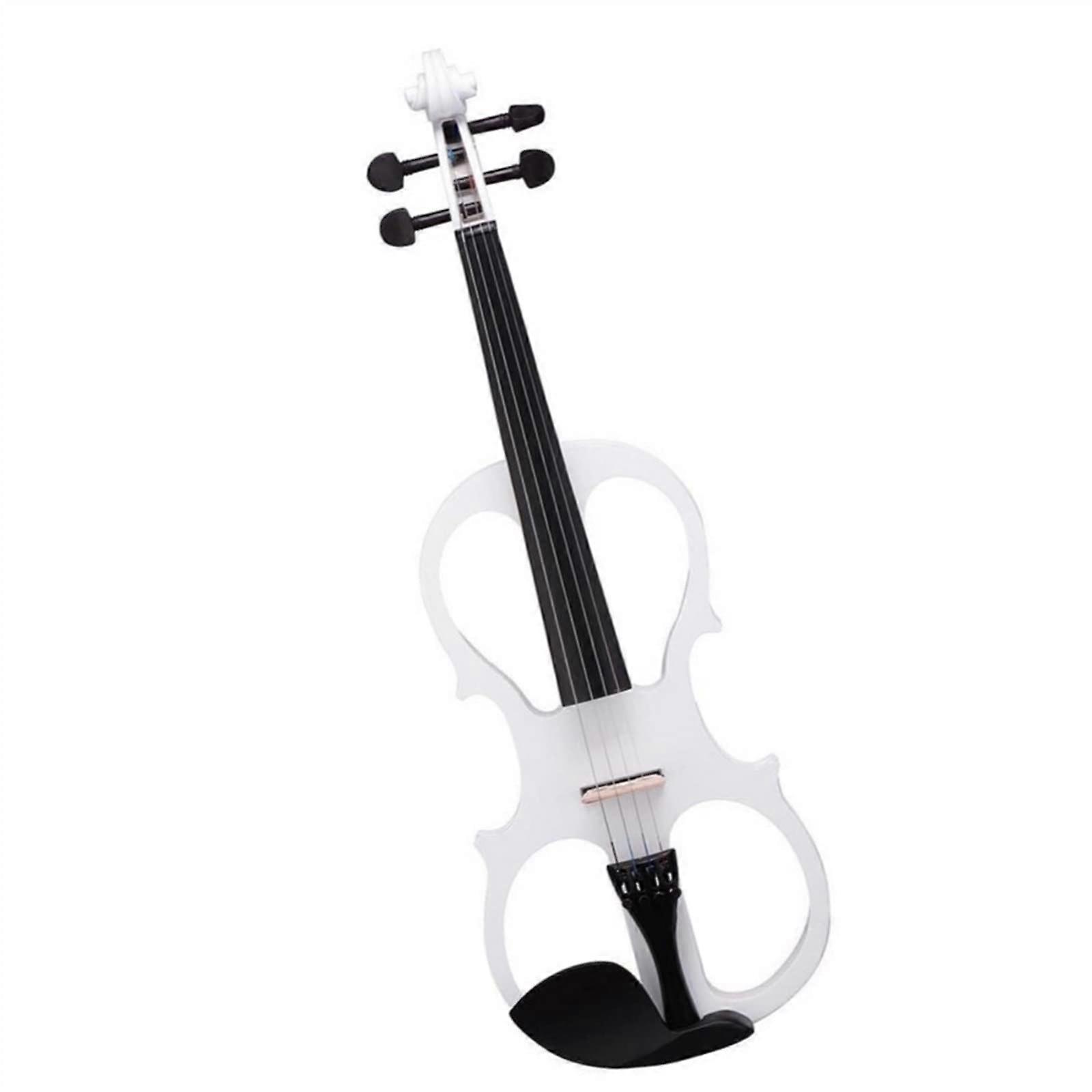 Electric Violin Full Size 4/4 Solid Wood Silent Practice Violin Set for Student Beginners