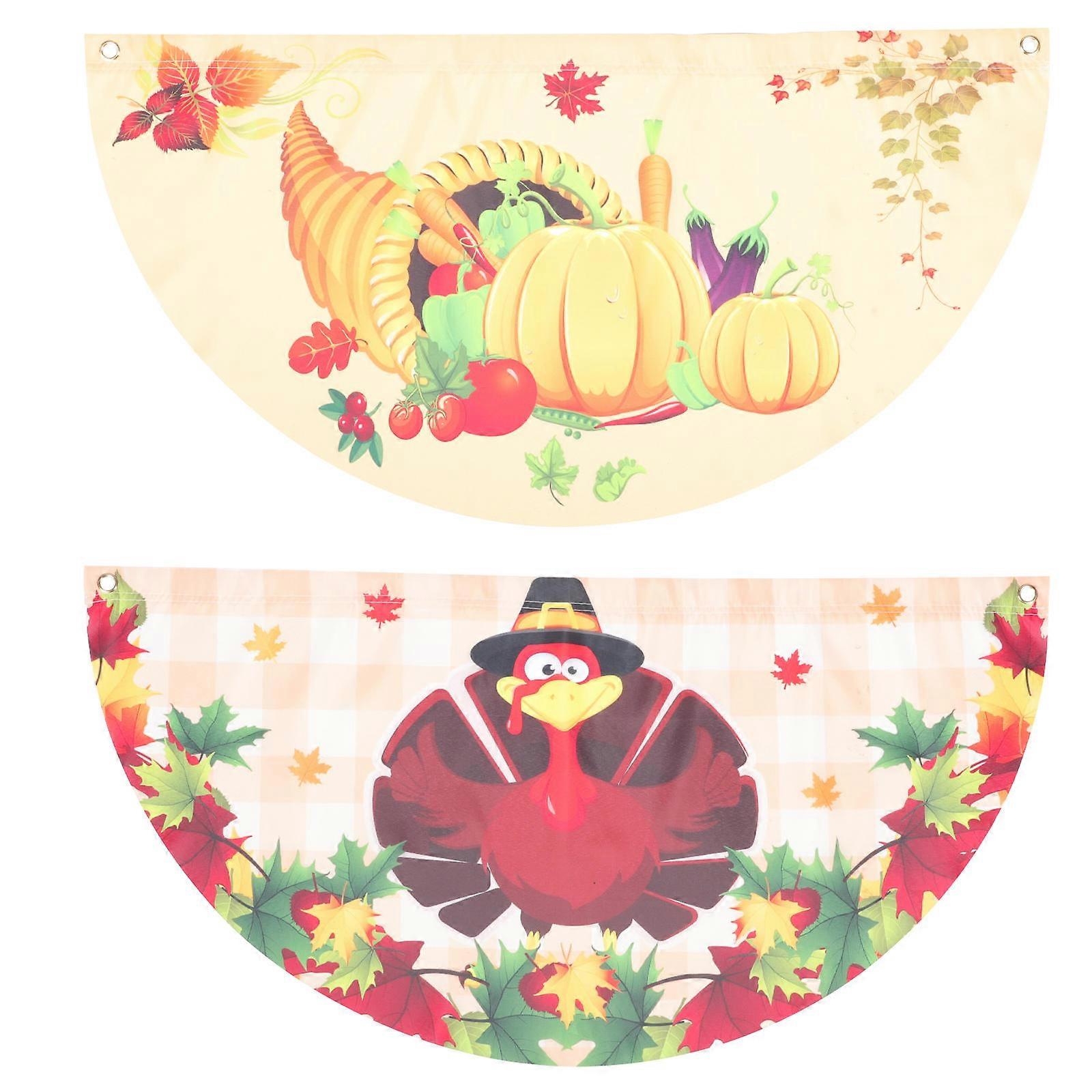 Fall Garden Flag Half-Circle Flags for Outdoor Decoration 8Pcs Assorted