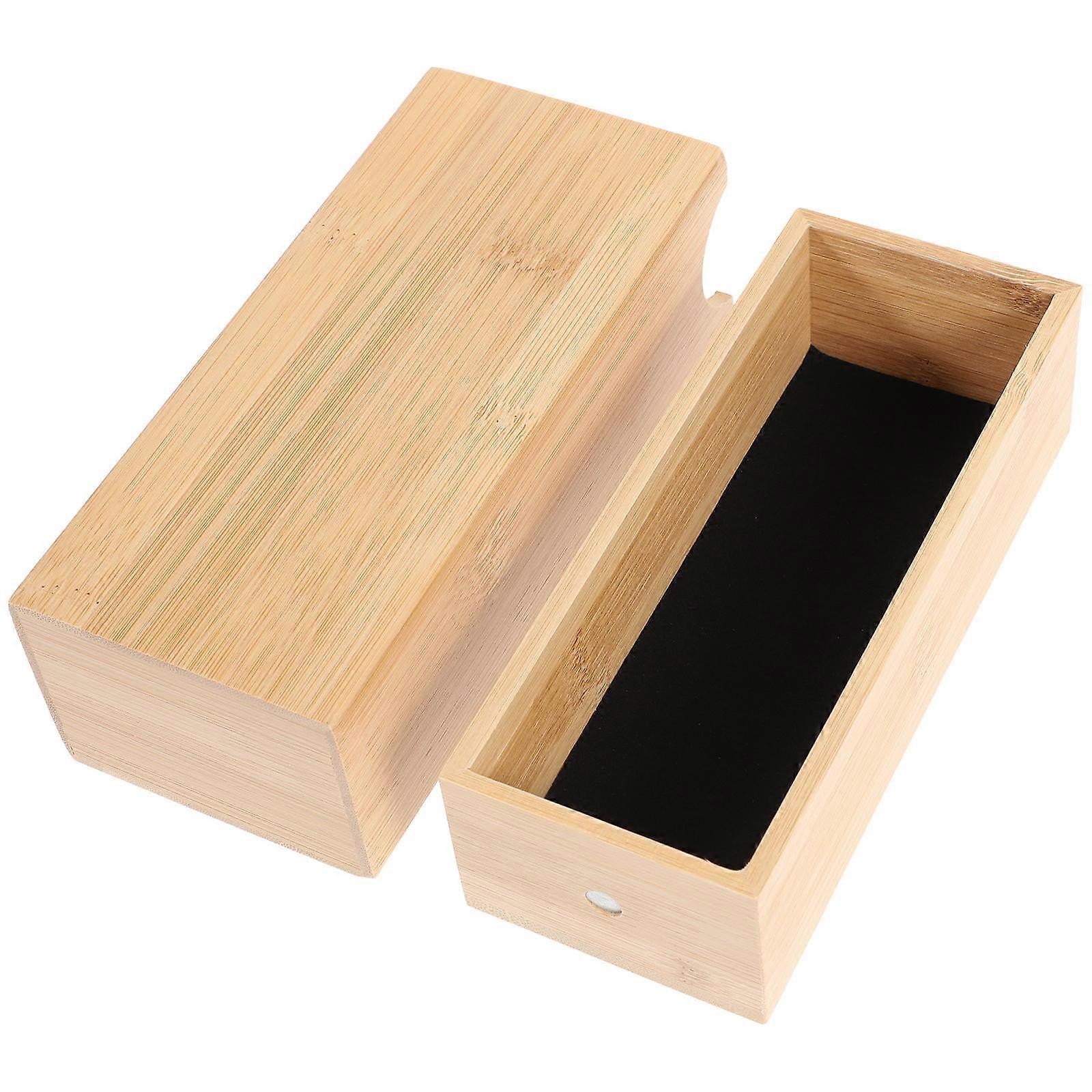 Eyeglasses Storage Holder Bamboo Material Case for Storage 1Pcs