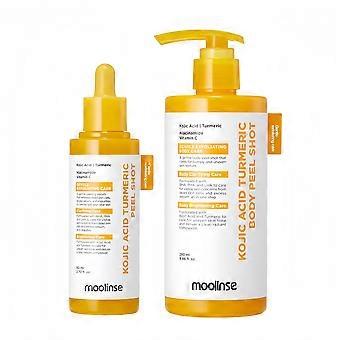 Gurkmeja-exfolierande shotserum med niacinamid och C-vitamin, milt BHA/PHA/LHA-exfolierande serum för pormaskar, talg och glåmig hud, uppljusande och rengörande
