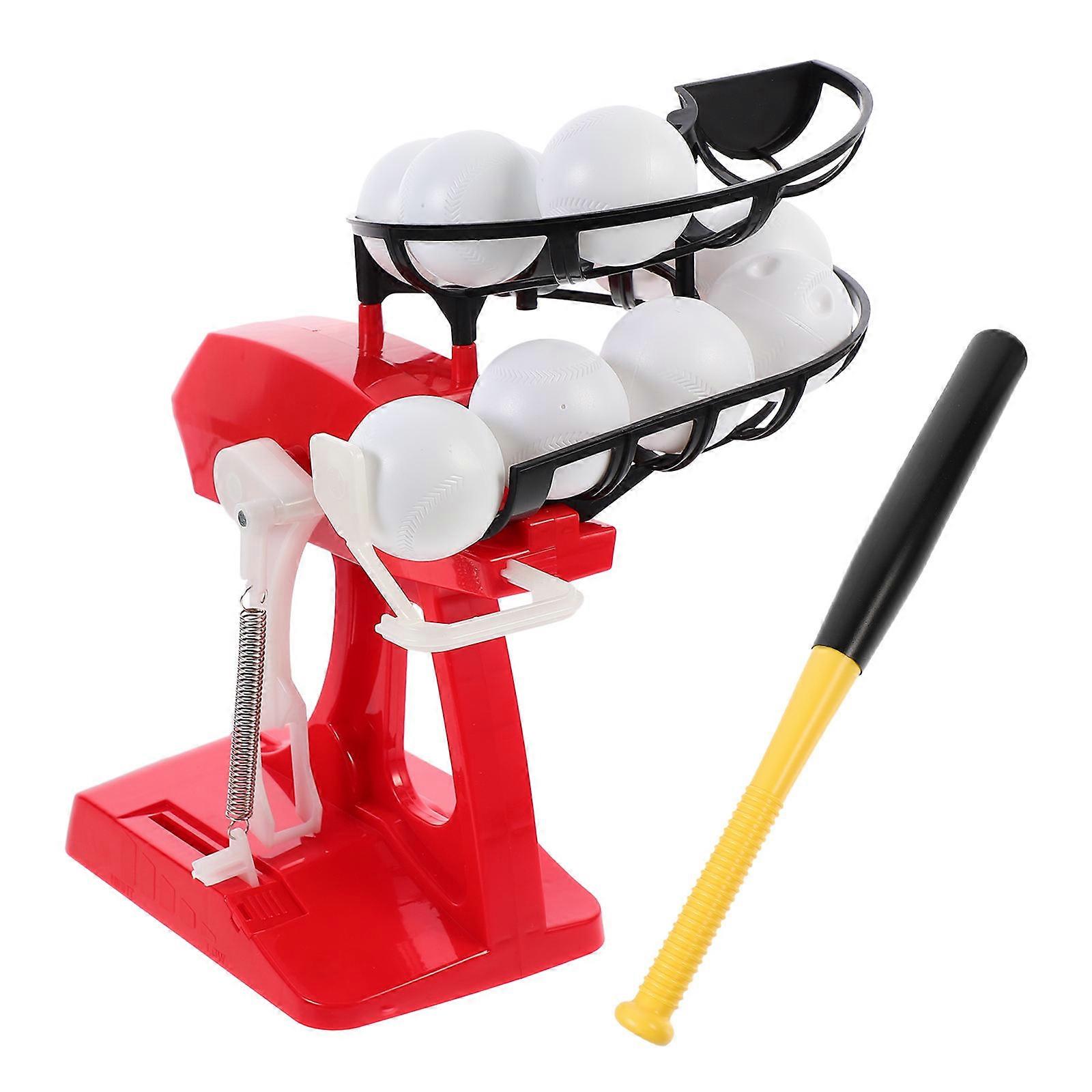 Baseball Toy Practical Automatic Baseball Training Devices 2Sets Red