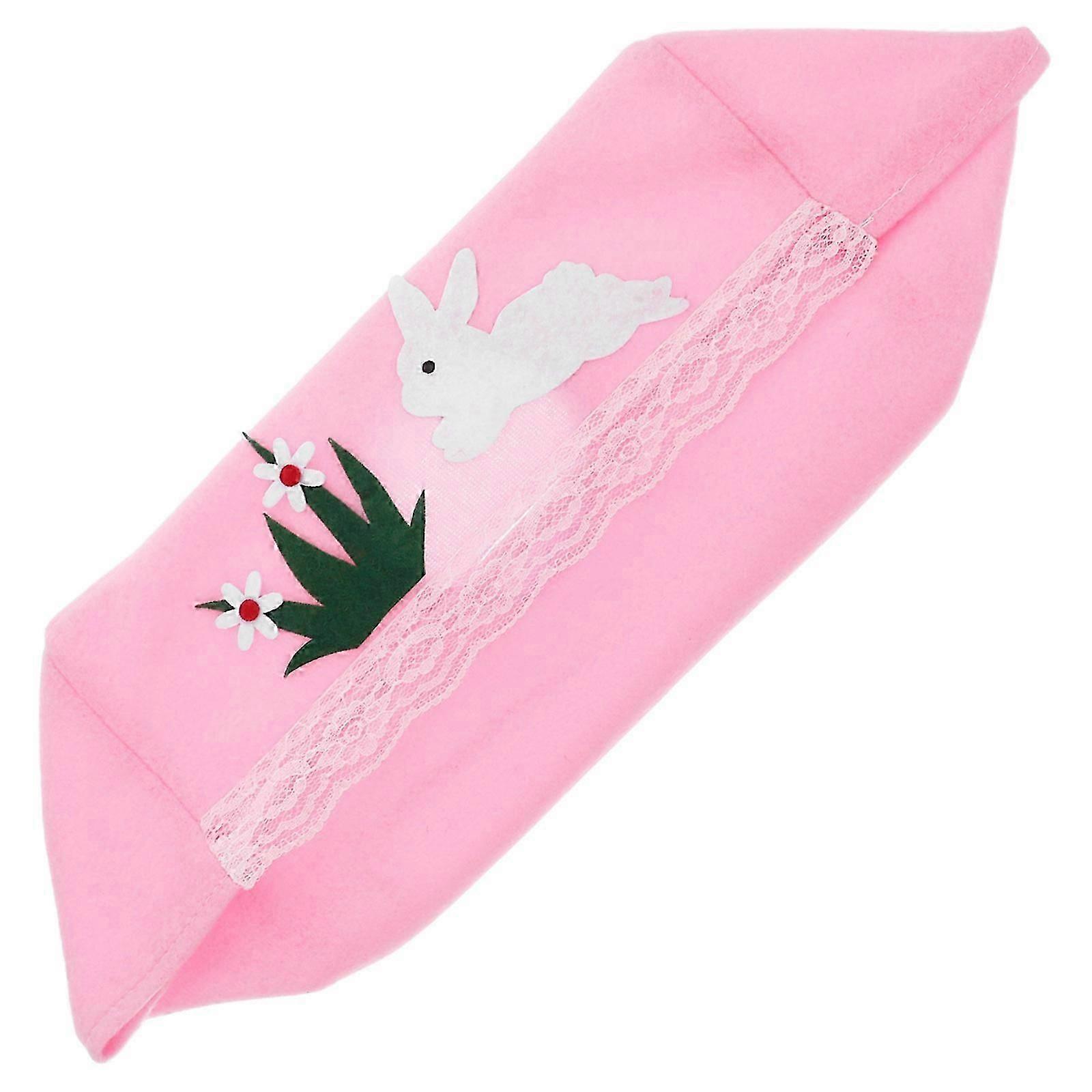 Rectangular Tissue Box Cover with Easter Bunny Design for Office 4Pcs