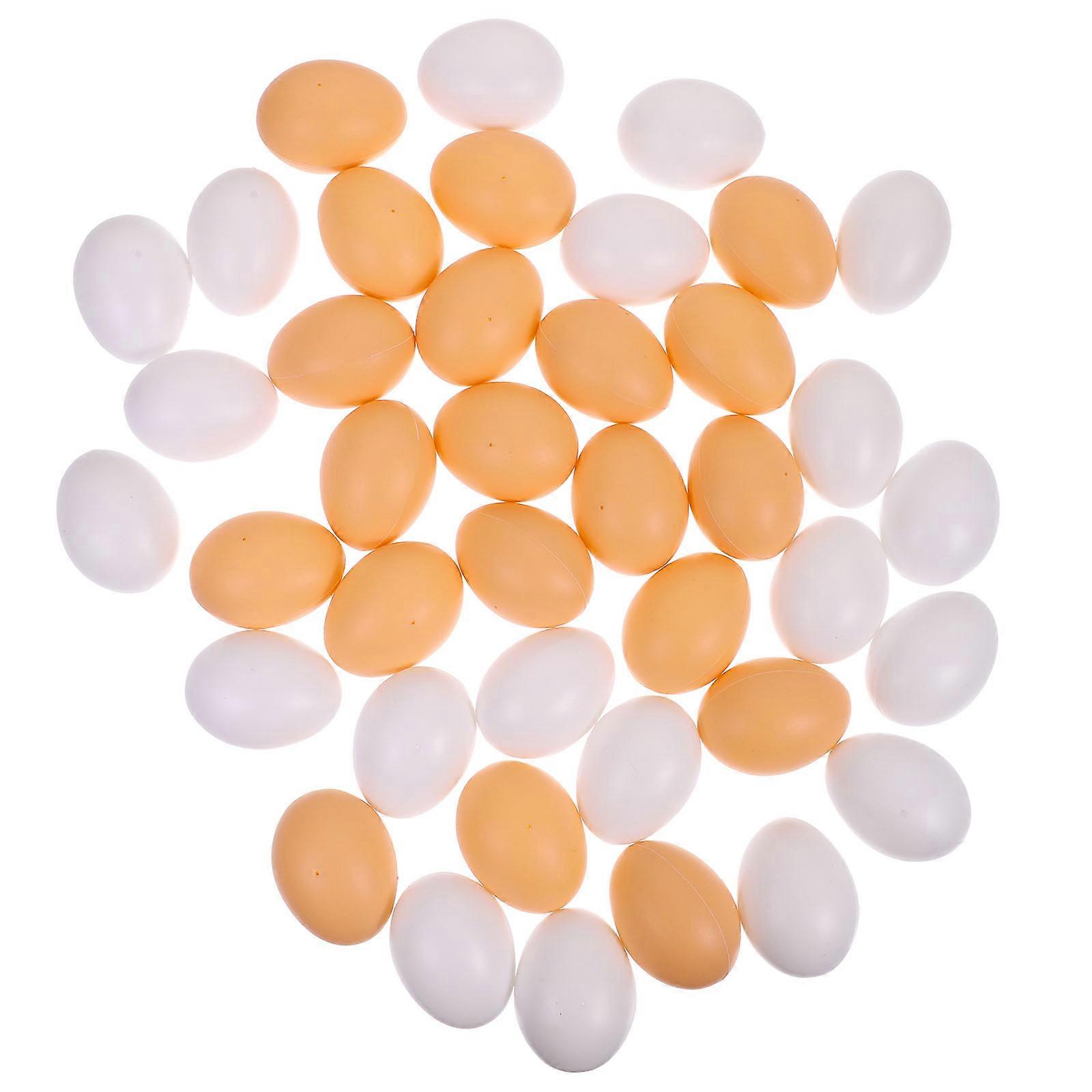 40pcs Plastic Easter Eggs DIY Egg Toy Props Easter Painting Eggs Simulation Eggs