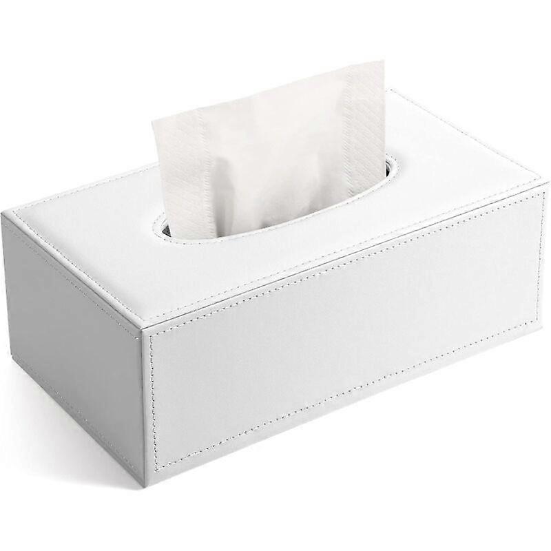 Modern Leather Tissue Box Pure White