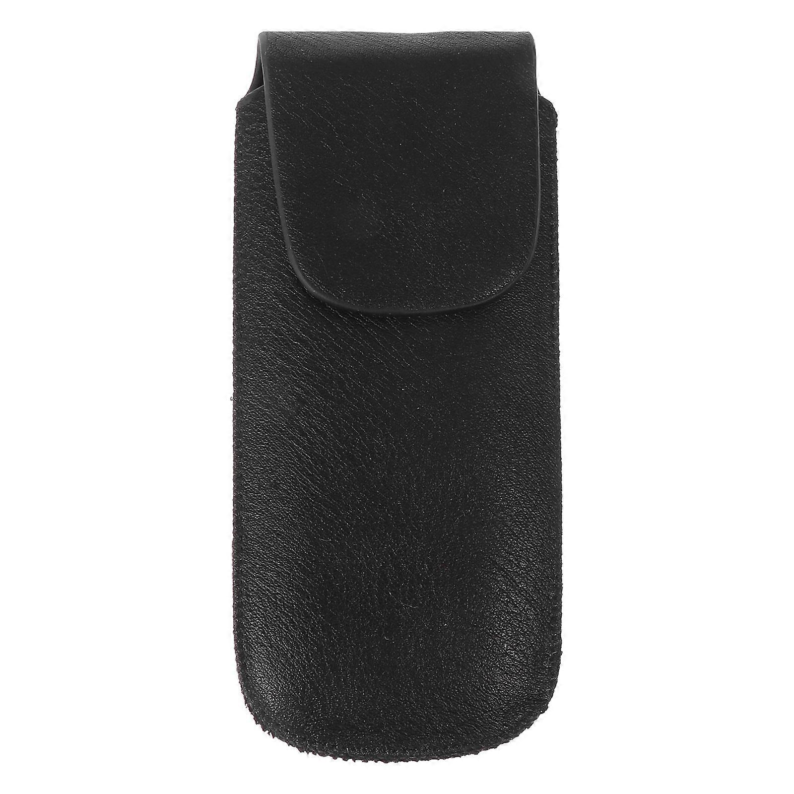 1 Pc Practical Ten-hole Harmonica Storage Box Blues Harmonica Leather Case (Black)