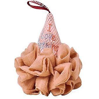Badewanne Dusche Luffa Schwammkugel, Körperwäscher Peeling Badenetz Schwammkugel, für Körperwäsche, Eiscreme Form Dusche Puff Schwammkugel (Orange) Orange -