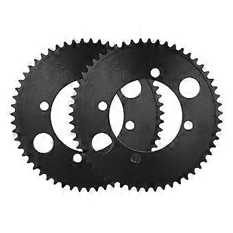 2pcs 25H 55T 54mm Tooth Rear Sprocket Fits for 47cc 49cc Mini Motorcycle ATV Quad Bike Black