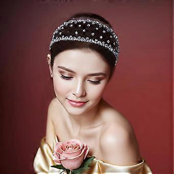 Rhinestone Headband for Women Crystal Baroque Mesh Head Hoop for Ladies Wedding Party Hair Accessories for Bridal Bling Hair Jewelry Fashion Hair Piec