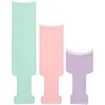3Pcs Colored Dyeing Brush Highlighting Board Hair Coloring Brush Highlights Paddle Hair Dye Board