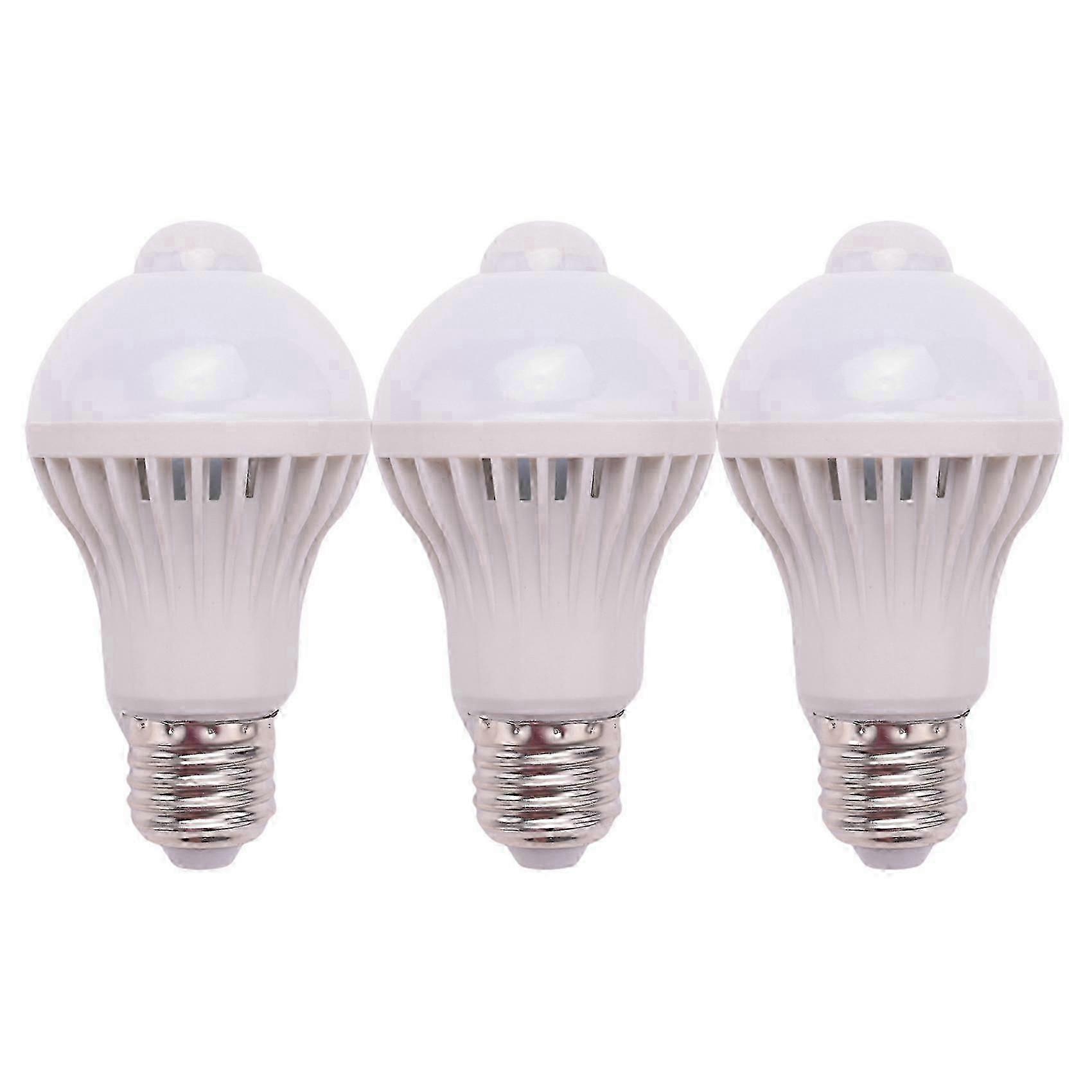3X E27 LED Motion Sensor Bulb, 5W PIR Light Lamp Globe
