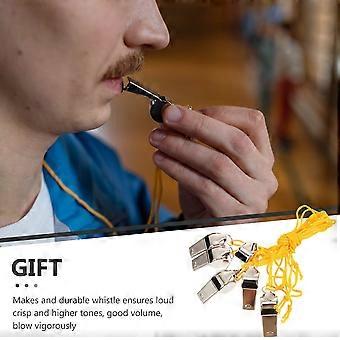 6Pcs Whistles for Referee Safety Whistles with Lanyards Emergency Whistles Portable Survival Whistles