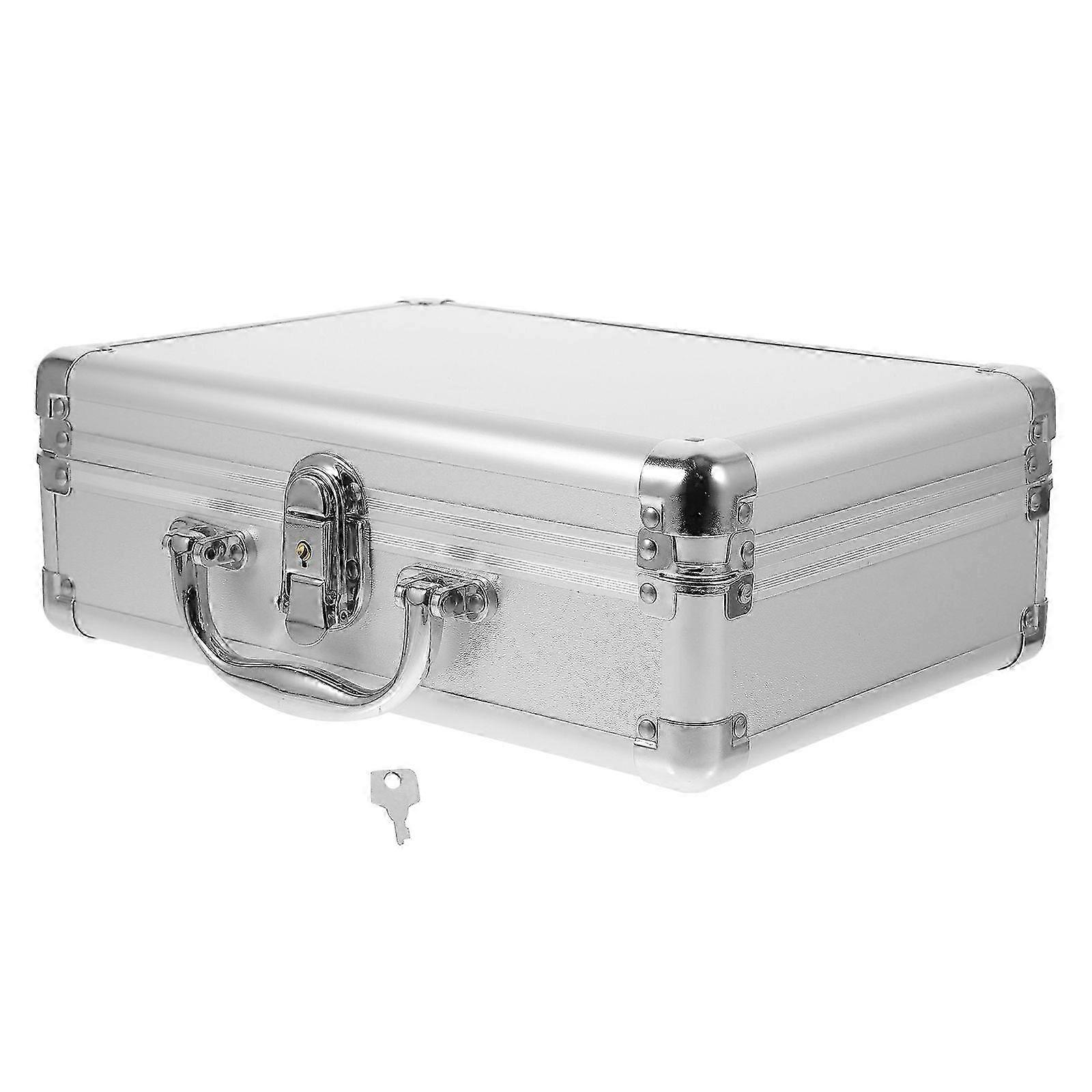 Aluminum Alloy Briefcase Hard Storage Case Sponge Insert Briefcase compatible with Instruments Storage