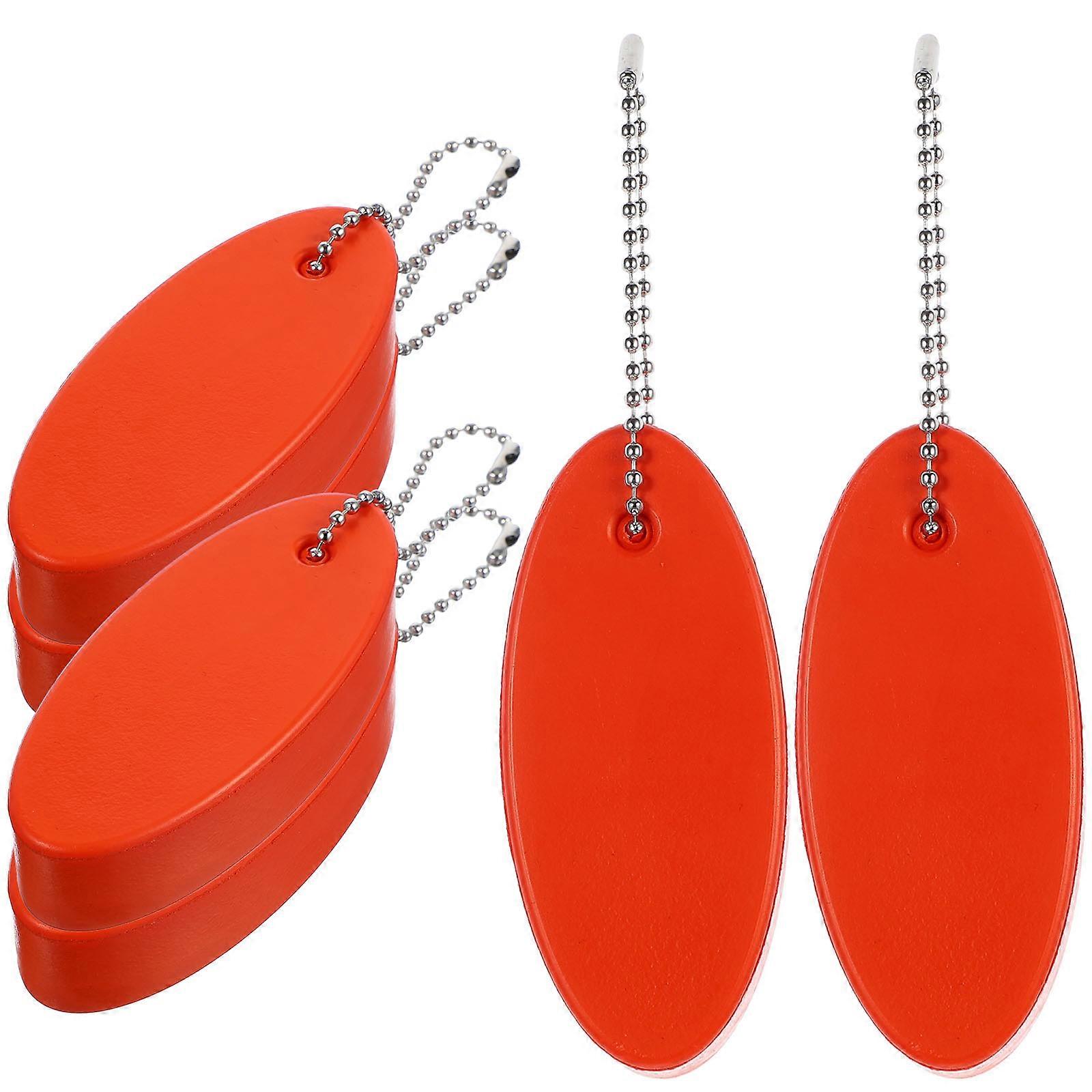 6pcs Floating Keychain Float Oval Key Ring Creative Key Chain (Random Color)