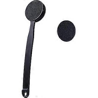 Pietra pomice a doppia faccia per piedi con manico lungo 35 cm, strumento esfoliante per pedicure per rimuovere calli e pelle dura.