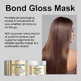 Máscara Capilar Bond Gloss com Queratina e Ácido Hialurônico, Máscara de Condicionamento Profundo para Cabelos Secos, Sem Brilho e Danificados Tamanho P