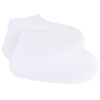Reusable Silicone Shoe Covers Waterproof AntiSlip for Rain Snow Mud Outdoor Protection White