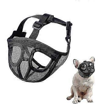 Soft Mesh Dog Muzzle for Bulldogs Short Snout Adjustable Breathable Training Barking Control