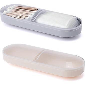 Estuche de almacenamiento portátil de algodón de viaje con tapa transparente