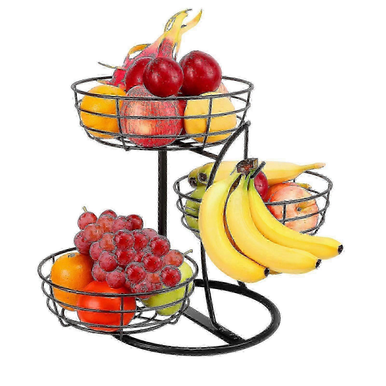 3-Tier Stackable Detachable Fruit Basket for Kitchen Countertop Storage