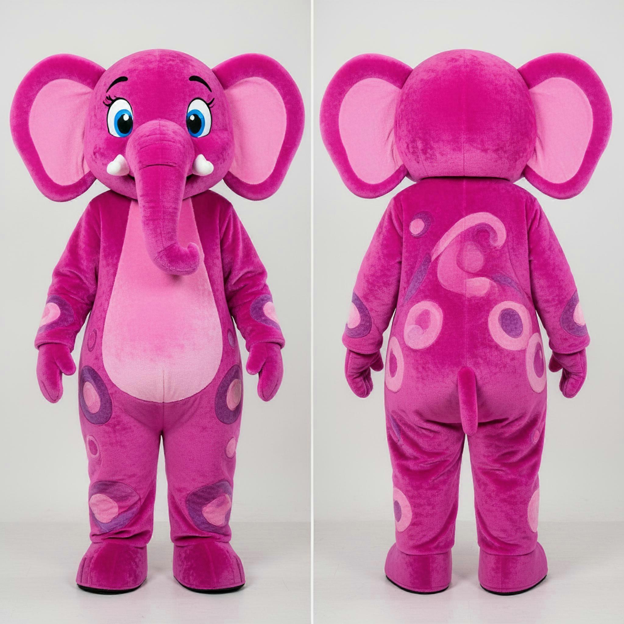 MASTICOT Magenta Broad Shouldered Elephant Mascot