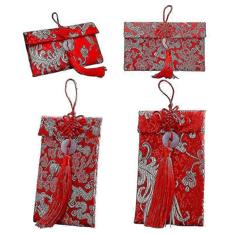 4pcs estilo chinês envelope vermelho