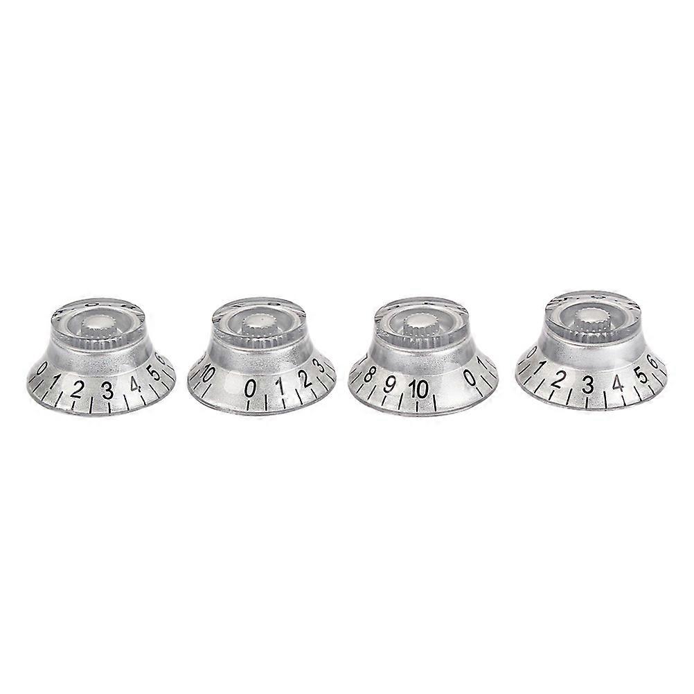 Acrylic Amplifier Knobs for Switch Control 4Pcs Silver Skirted Guitar Volume