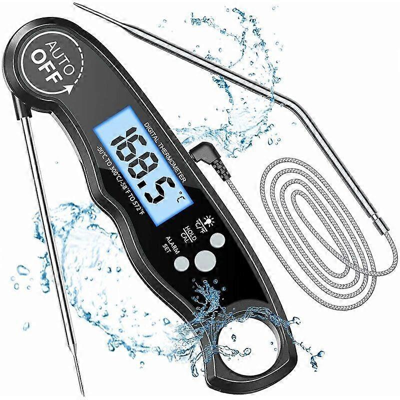 InstantRead Digital Food Thermometer, Waterproof Backlight Calibration Support
