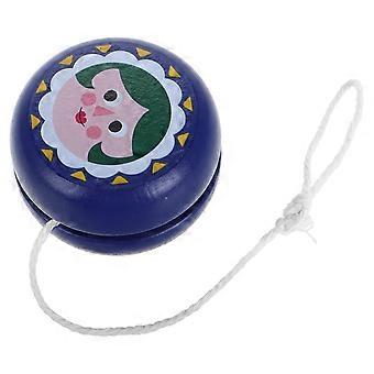 Dark Blue Wooden Yoyo for Kids Beginners Fun Toy with String