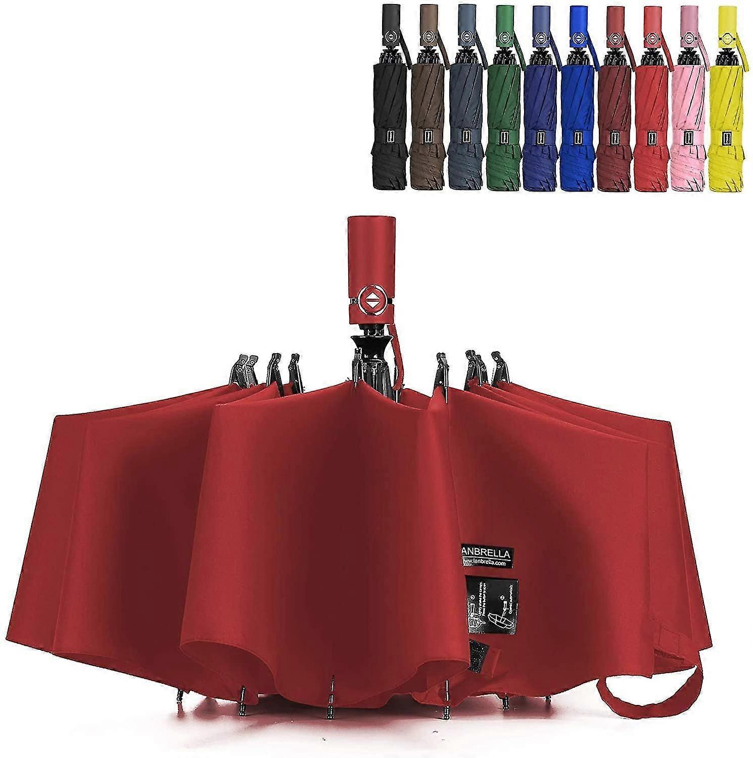 Umbrella Windproof Travel Umbrella Compact Folding Reverse Umbrellared