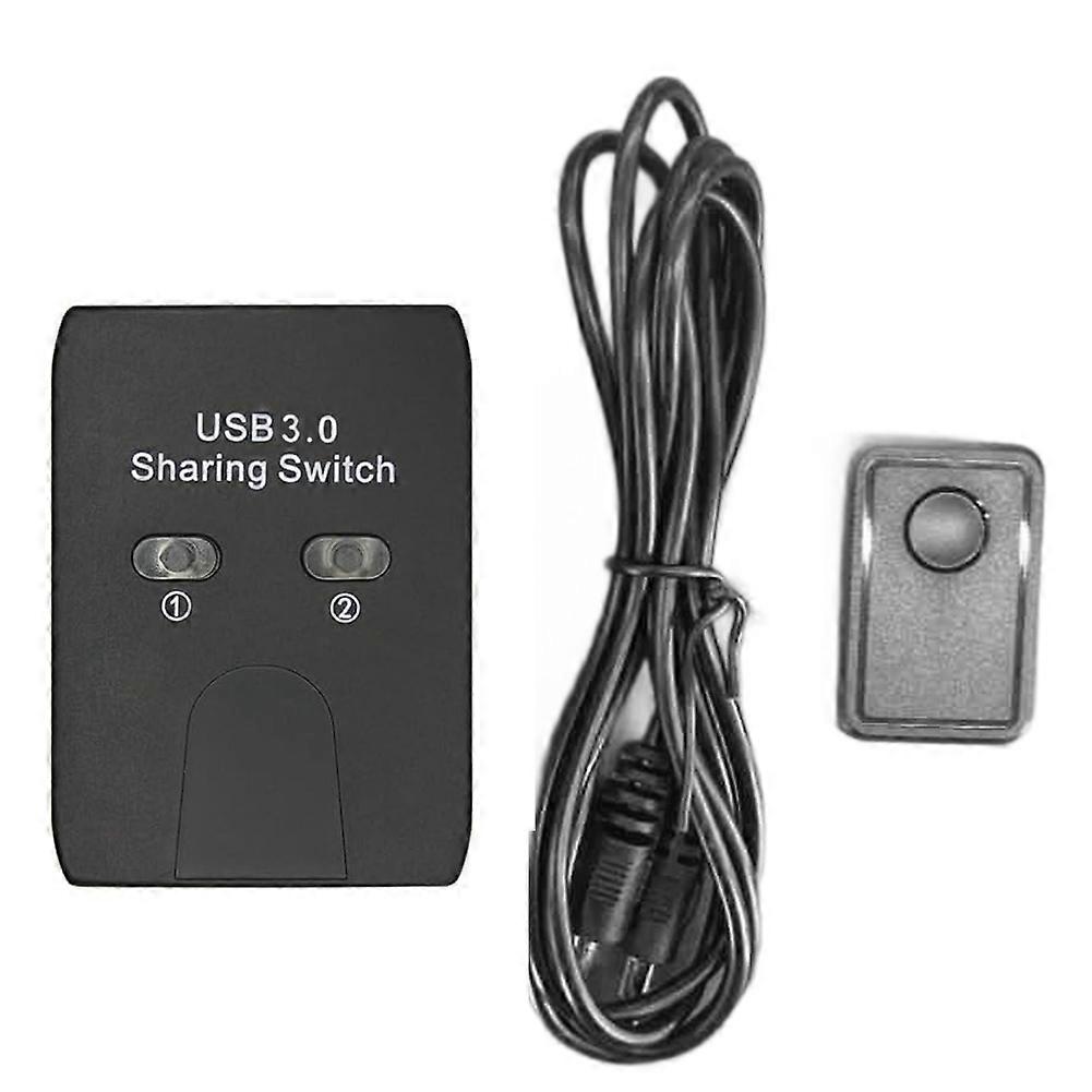 USB3.0 Printer Sharing Device 2 in 1 Out Printer Sharing Device 2-Port Manual KVM Switching Splitter with Remote Control