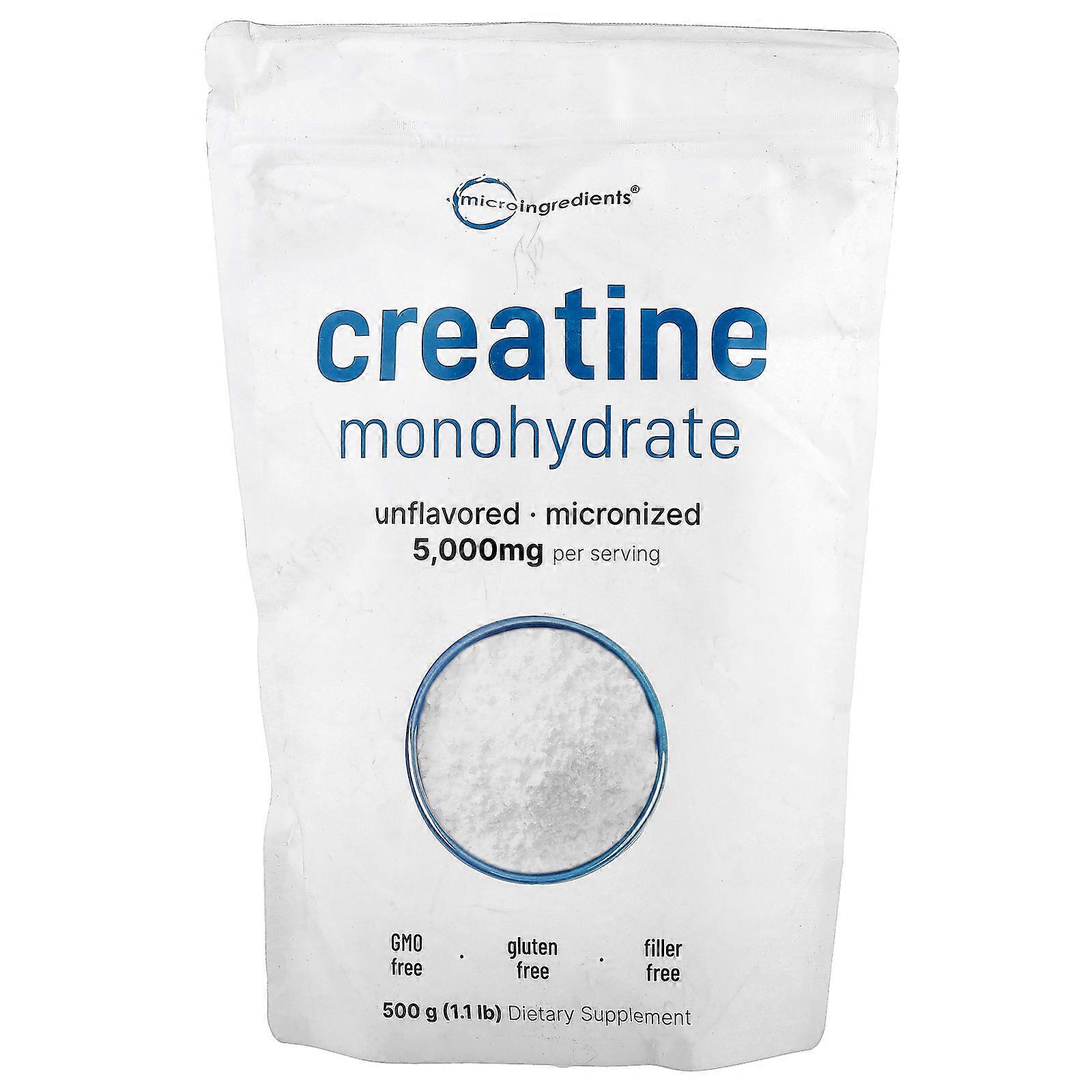 Micro Ingredients, Creatine Monohydrate, Unflavored, 1.1 lb (500 g)