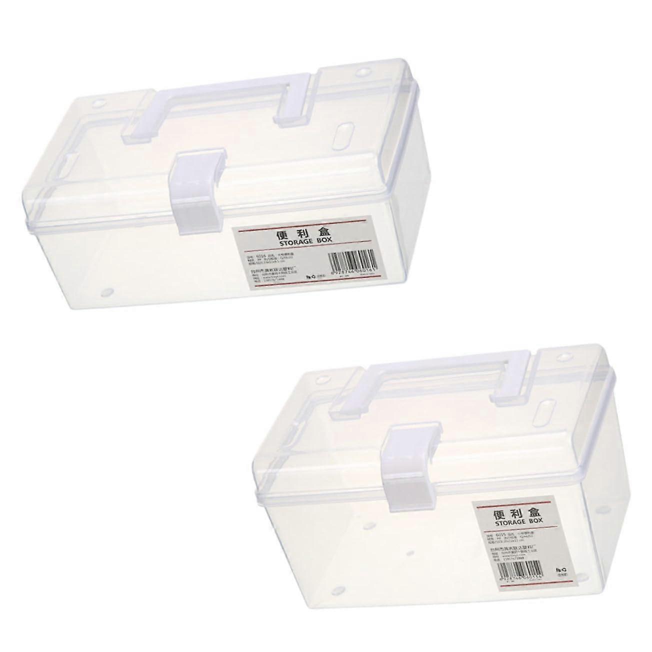 2pcs Medicine Storage Box Set with Quick Access Compartments, Durable Structure for Home First Aid