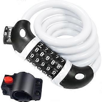 Candado para bicicleta, 120 cm/12 mm, Nivel de seguridad muy alto, con cerradura de combinación de 5 dígitos, Soporte para bicicleta, Candado para bicicletas, triciclos, patinetes y más
