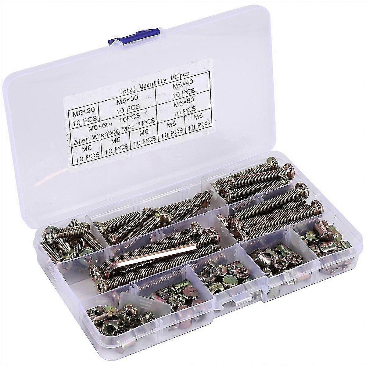 Hex Drive Socket Cap Bolts Nuts,compatible with Crib Chairs,M6 100Pcs