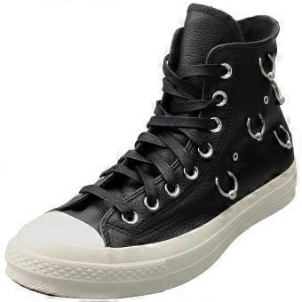 Converse Chuck 70 Hi Womens Fashion Trainers in Black Silver