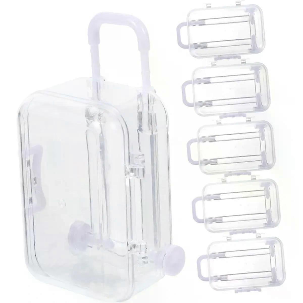 Mini Suitcase Favor Boxes 6 Pack Lid Candy Boxes