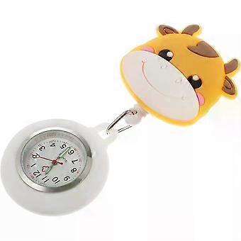 Orologio da polso a cartone animato, con cinturino retrattile, movimento al quarzo, in metallo.