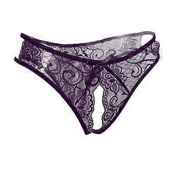 3-6pack Femmes Sexy Floral Dentelle String Sous-vêtements Culotte Sans Entrejambe Lingerie