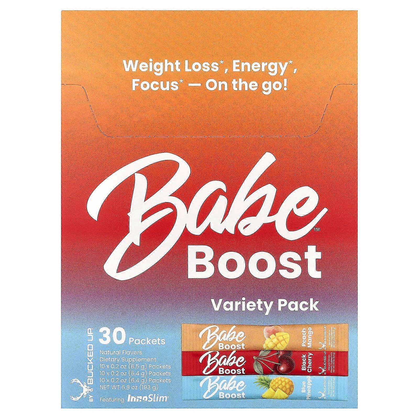 Bucked Up, Babe, Boost, Variety Pack, 30 Packets, 0.2 oz Each