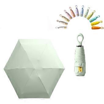Compact Travel Umbrella Mint Green UV Protection 99.9% Lightweight Folding Design for Rain and Sun