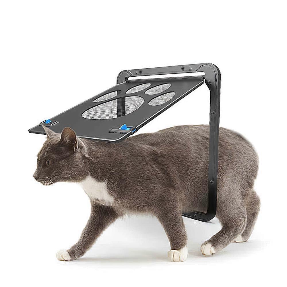 Pet Screen Door Magnetic Flap Screen Automatic Lockable Black Door for