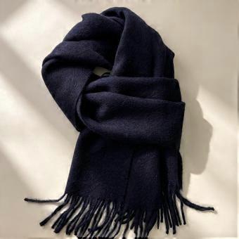 Double-sided scarf Korean atmosphere women's warm scarf Pure long warm scarf Fashion versatile shawl New