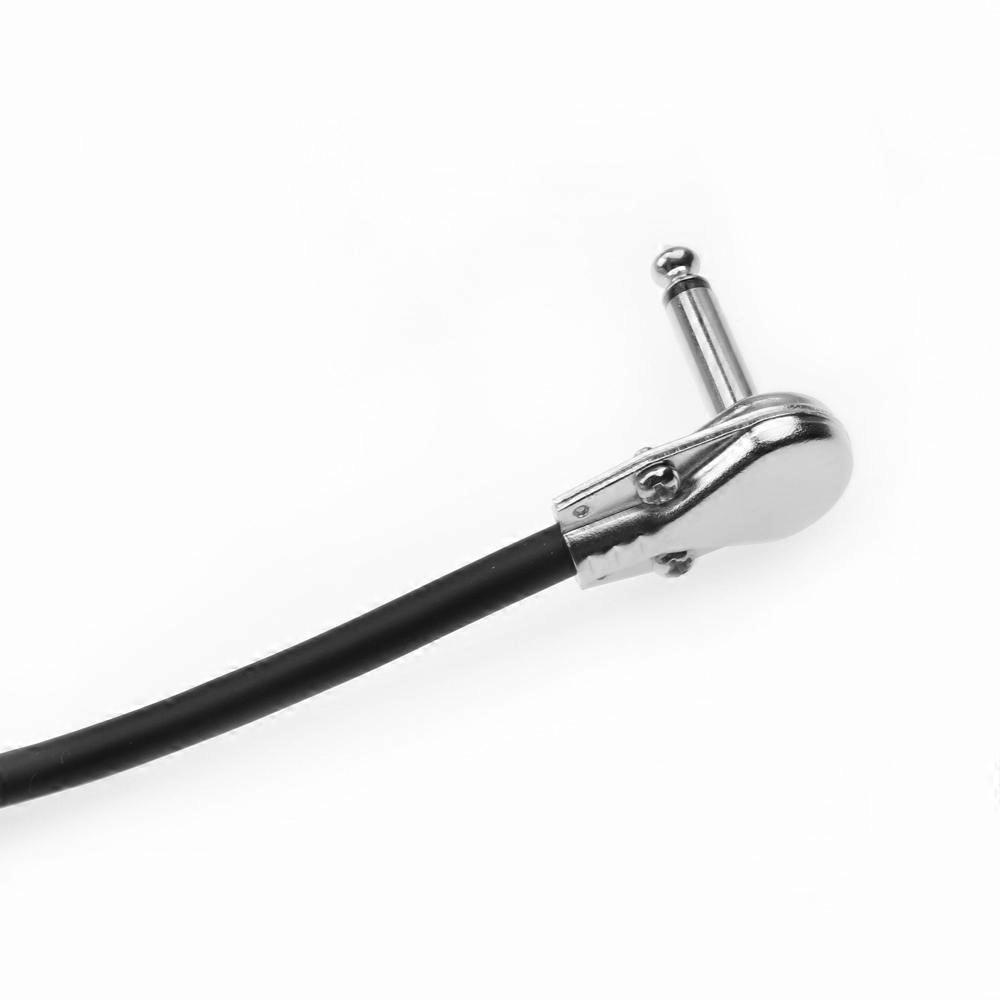 Guitar Effect Pedal Cable Wire Flat Patch Cable Cord 6.35mm Right Angle Pancake Design 15cm