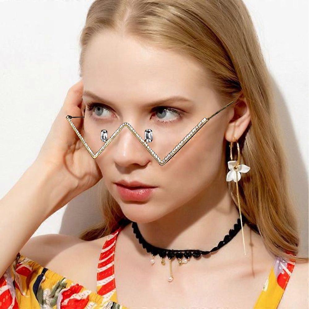Geometric Silver Rhinestone Frame