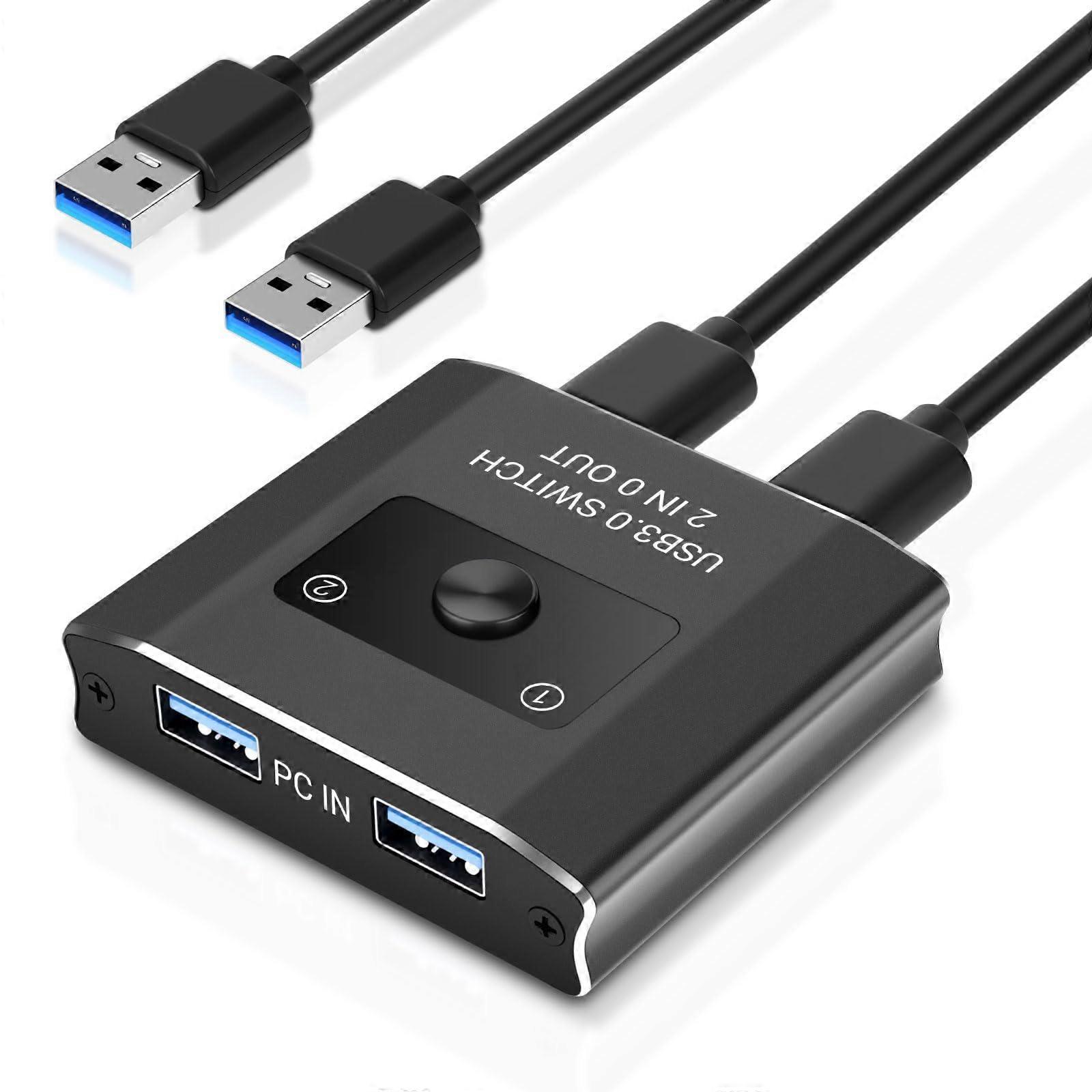 Bidirectionele 2-in-2 out KVM-switch voor 2 computers