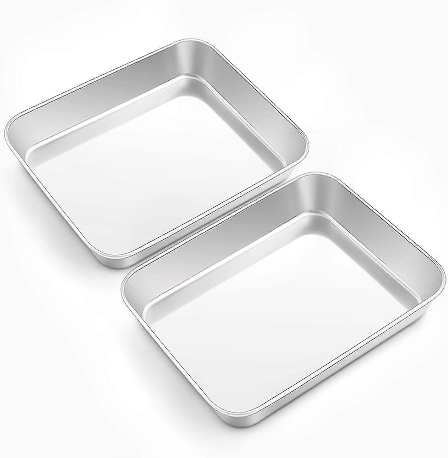 baking dish deep cake dish rectangular baking tray for lasagna cakes pizza flat surface dishwasher safe 2 pcs