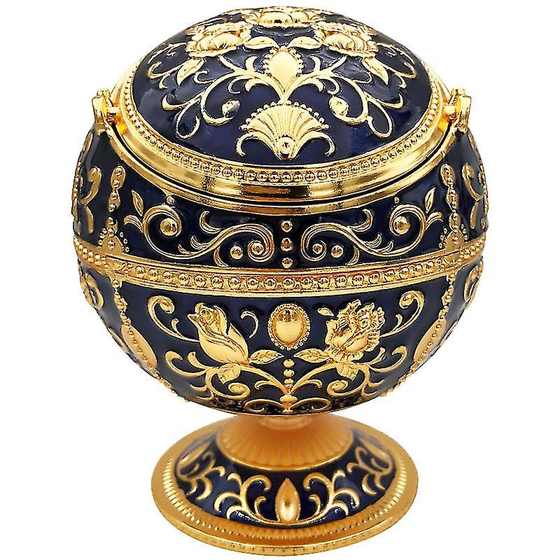 Vintage Winddichter Aschenbecher mit Deckeln - Retro Blumenmuster Tischbecher (Bronze) Farbe 6