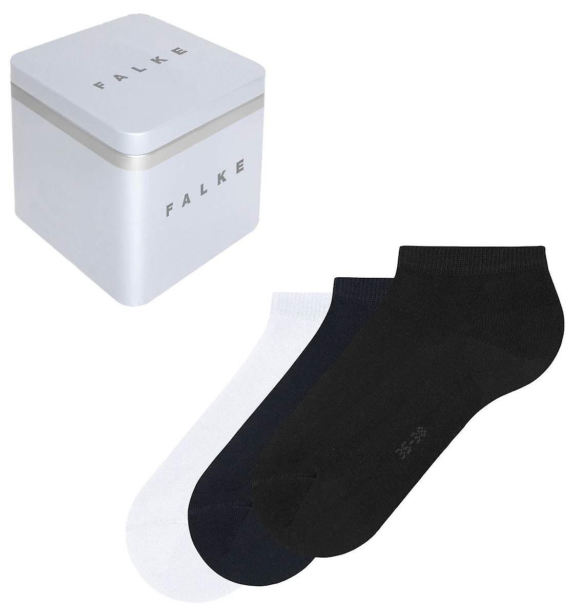Falke Happy Box 3 Pack Sneaker Socks - Black/Navy/White