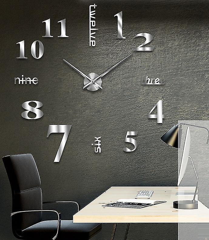 Large 3d Frameless Wall Clock Modern Silent Diy Wall Clock Easy To Assemble Wall Clock Decor