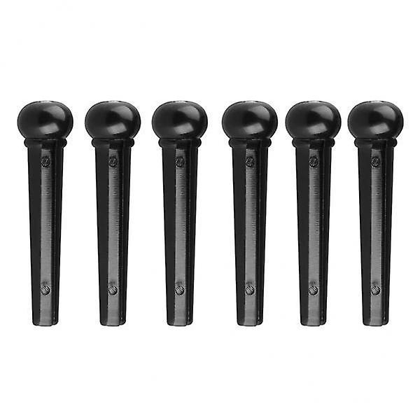 2x6pack Folk Guitar Fixed String Nails Bridge Pin Black Guitar Accessory